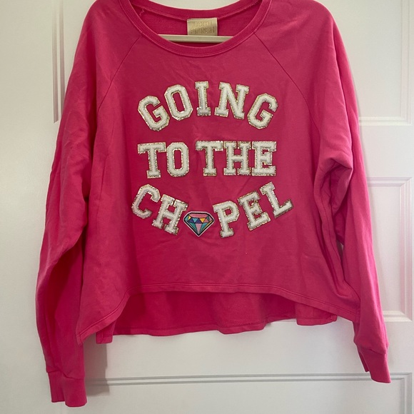 Judith March Going to the Chapel Sweatshirt Pink Size Medium BRIDE - Picture 3 of 3